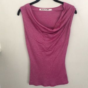 Classic Michael Stars Pink Shimmer Drape Neck Top